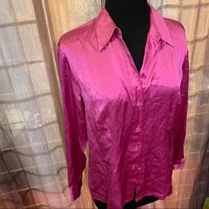 Mondi City blouse Vintage button down top‎ hot pink